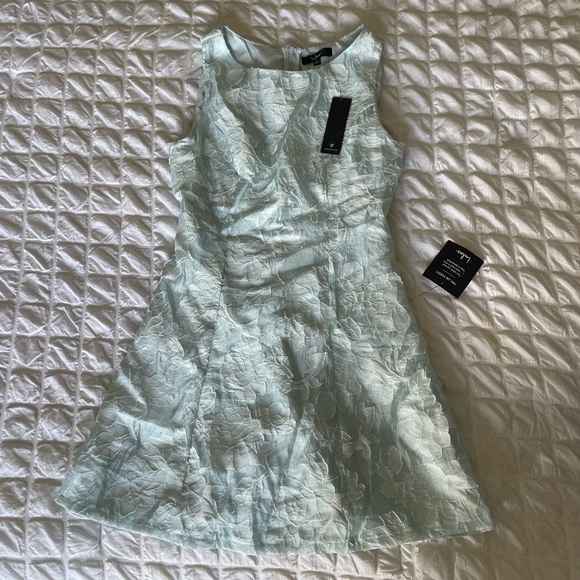 Lulu's Exquisite Moments light blue jacquard Sheath Mini Dress - Picture 4 of 14
